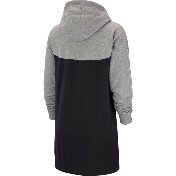 Nike Sportswear Heritage Black Gray Hoodie Dress - Picture 6 of 16